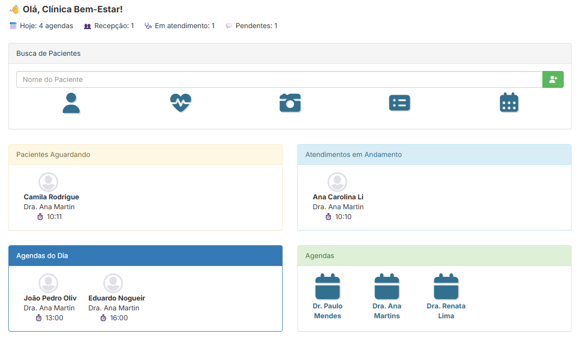 Dashboard real do SimpleDoc
